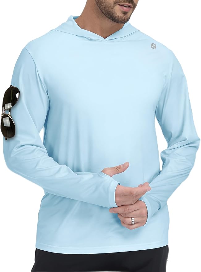 ZITY Men's Sun Protection Shirts Long Sleeve Rash Guard Hoodie UV UPF 50+ Fishing Running Athletic Sweatshirts by ZITY