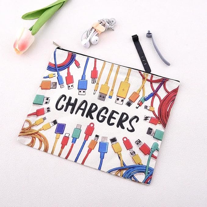 Charging Stuff Travel Bag Pouch Small Charger Cable Organizer Storage Case Ties Portable Earphone Holder Bag Charger Gift Bags Usb Cable Pouches Elastic Silicone Straps for Electronics Data Cord Wrap - Image 6