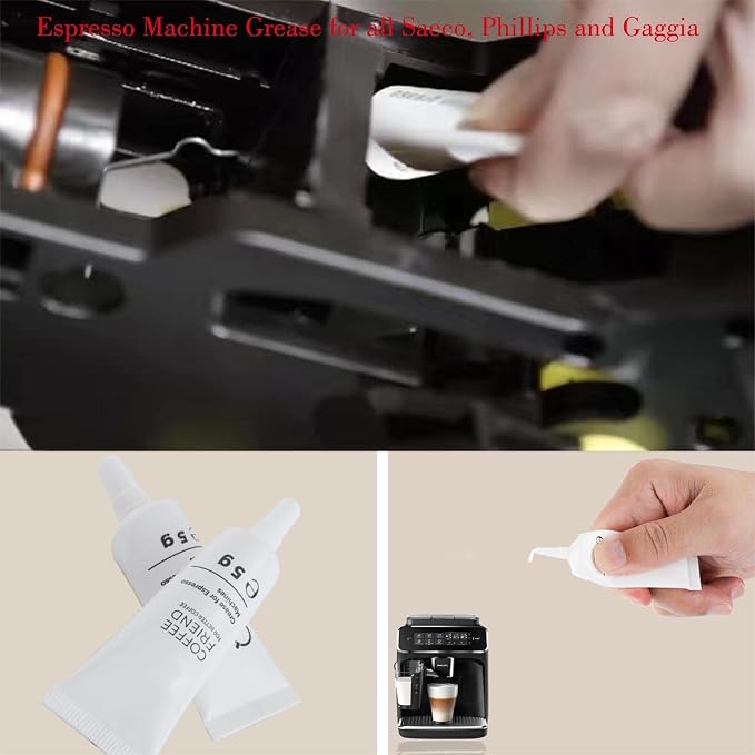 Espresso Machine Grease, Silicone Grease-Coffee machine lubricant 5g Tube fit all Sa eco, Ph illips and Gag gia Expresso Machines, Maintenance Kit for the Care and Maintenance (White2PC) - Image 5
