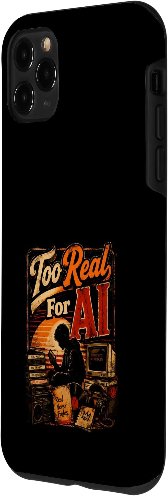 Too Real for AI - Authentic Music Lovers Case for iPhone 11 Pro Max - Image 2