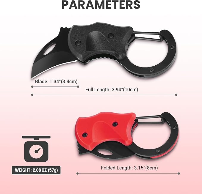 FUNBRO 2 Pack Small Pocket Knife Gifts for Men & Women | Folding Box Cutter, Birthday & Christmas Stocking Stuffers Gifts for Wife Husband Dad Mom (Black & Red) - Image 6