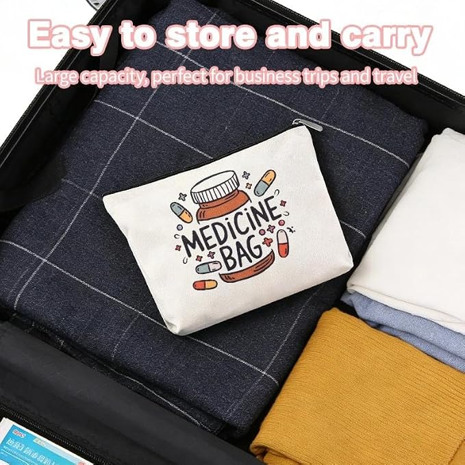 Home Medical Bag for Medicine Storage Organizer Pouches Emergency Pouch for First Aid Med Bag Patient Gifts from Nurse Drug Bags for Travel Camping Medication Storage Kit Pharmacy Doctor Gifts Ideas - Image 5