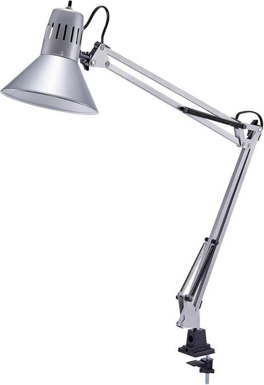 Bostitch Office VLF100-SLV Swing Arm Desk Lamp with Clamp Mount, 36" Reach with Multi-Joint Adjustment, Includes Replaceable LED Bulb (VLF), Silver by BostitchOfficeProducts