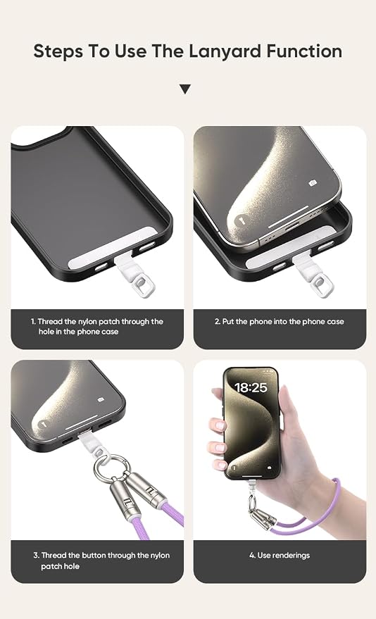 Phone Wrist Lanyard,Built-in 240W USB-C Phone Lanyard Charging Cable Fast Charge & Data Transfer with Tether Tab - Image 6