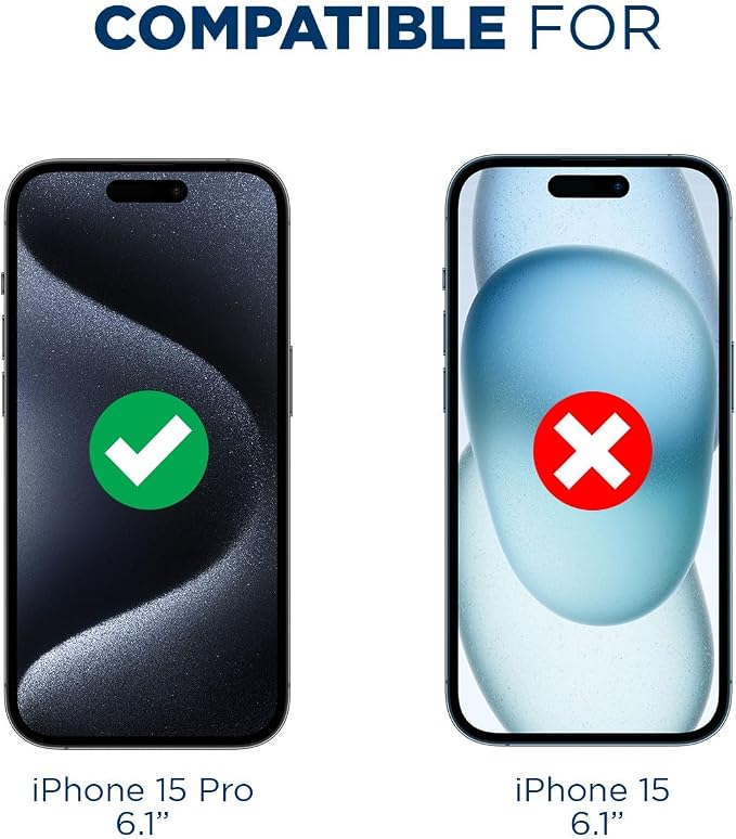 Tech Armor for Apple iPhone 15 Pro Screen Protector Glass 6.1 inch - Ballistic Tempered, Case Friendly, Easy Install, Sensor Protection, HD, 9H Hardness, 3 Pack + Bonus Camera Lens Protectors - Image 2