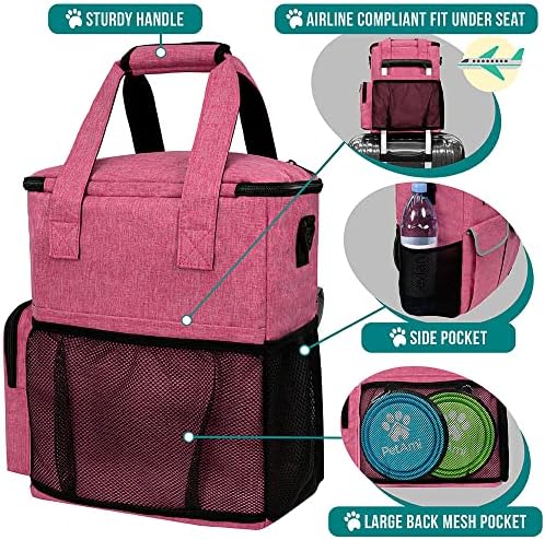 PetAmi Dog Travel Bag Organizer, Pet Supplies Diaper Tote, Pink - Image 4