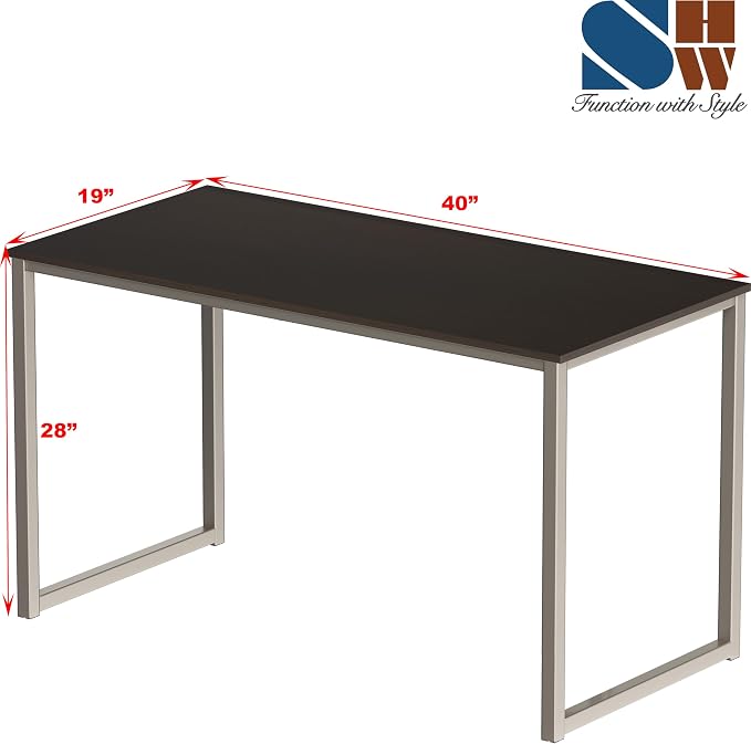 SHW Mission 40-Inch Home Office Computer Desk, Espresso - Image 3