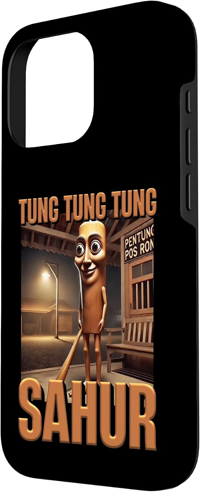 Internet Hilarious Meme AI Character Tung Tung Tung Sahur Case for iPhone 16 Pro - Image 2