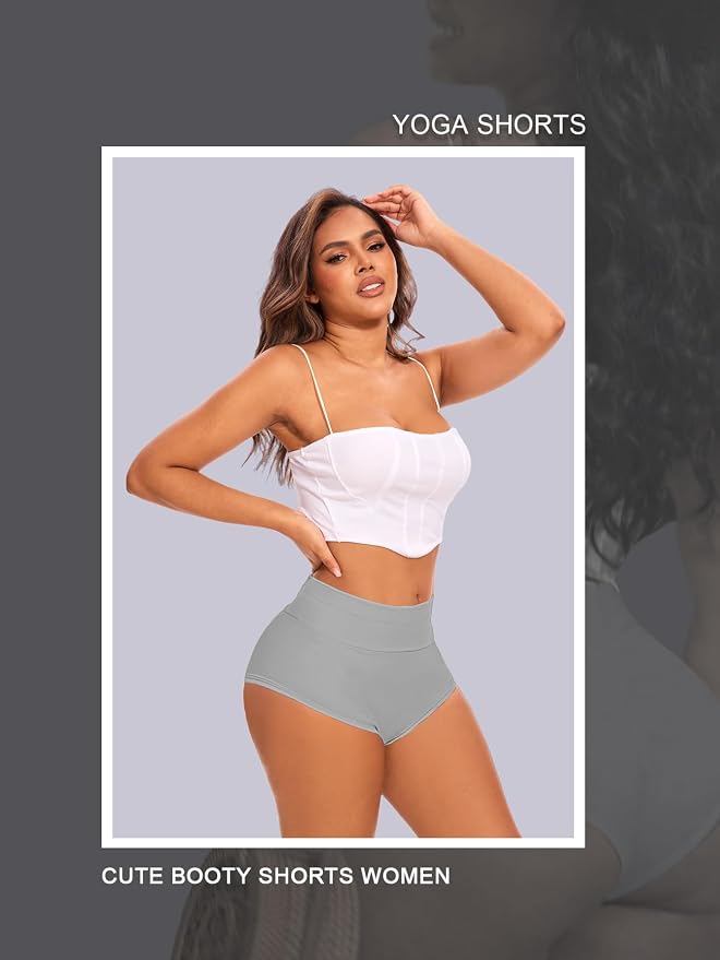 Cut Out Yoga Shorts Booty Butt Lifting Scrunch Shorts High Waisted Workout Gym Active Hot Pants - Image 4