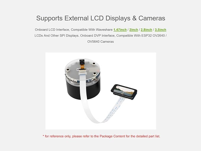 ESP32-S3 AI Smart Speaker Development Board, Supports Dual-MIC Audio Capture, AI Speech Interaction, Surround RGB Lighting, External LCD Displays and Cameras, 2.4GHz Wi-Fi & BlE 5, etc. - Image 4