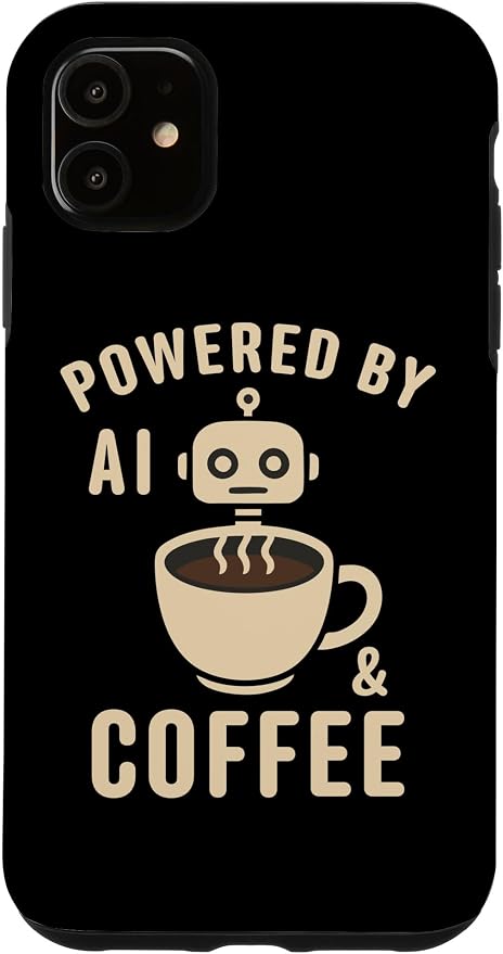 Powered by AI and Coffee Robot Case for iPhone 11 by Unknown