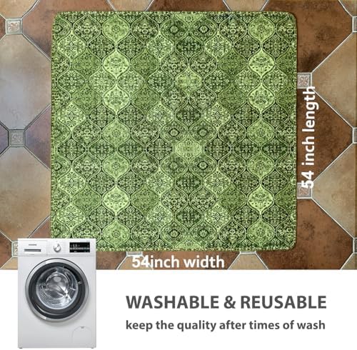 nunubaby Washable Pee Pads for Dogs, Stylish, Non-Slip and Leak-Proof Pee Pads. Reusable Potty Pads for Dogs for Crates and Floors.(Green/Multi,54" x54" ) - Image 4