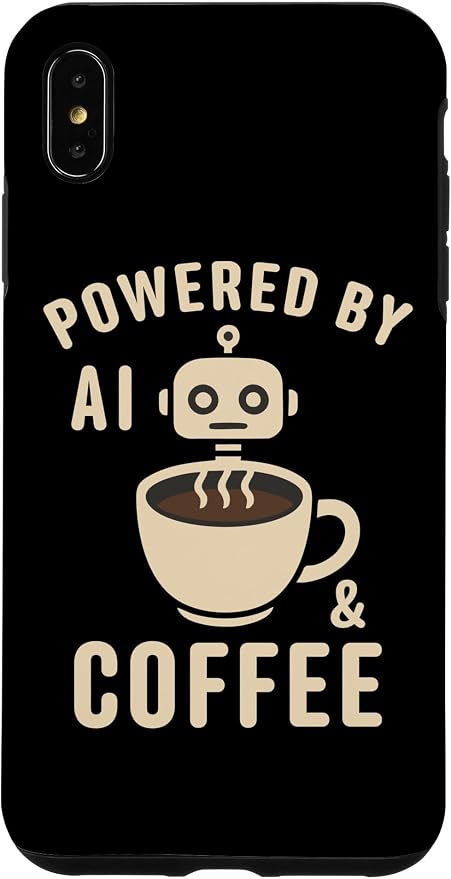Powered by AI and Coffee Robot Case for iPhone XS Max by Unknown
