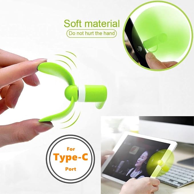 Type USB C Cell Phone Fan for iPhone Series 15, 15 Plus,15 Pro, 15 Pro Max, 16,16 Plus, 16 Pro, 16 Pro Max, for Samsung Galaxy S Series, A1/A2/A3/A5 Series, M1/M3/M5, Note Serie (Color x6) - Image 3