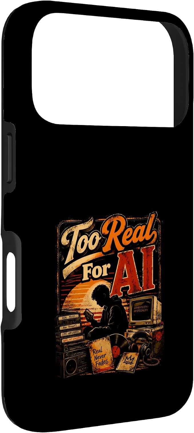 Too Real for AI - Authentic Music Lovers Case for iPhone 17 Pro - Image 3