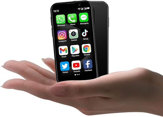 Mini Phone 3.0" HD Touch Screen Mini Smartphone World's Smallest Unlocked Android Compact Mobile Phone for Kids & Students Cell Phone wih GPS Dual SIM Face ID 2GB+16GB Black by Unknown
