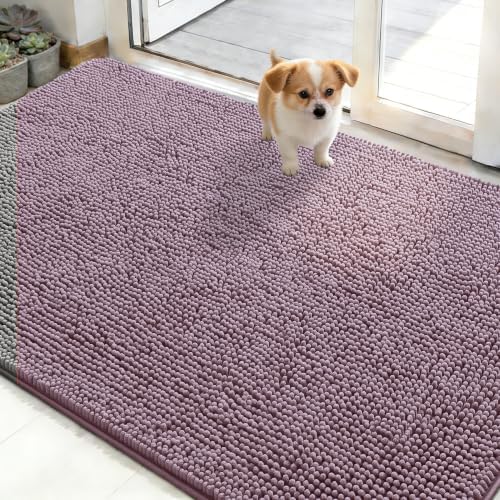 OLANLY Dog Door Mat for Muddy Paws 50x30, Super Absorbent Chenille Mud Mat by OLANLY