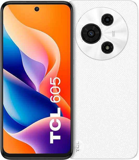 TCL 605 Ai 4G LTE (128GB + 4GB) (Compatible with Tmobile Mint Tello Boost Mobile and Worldwide) Dual SIM 6.7" 50MP Camera (Blizzard White) by TCL