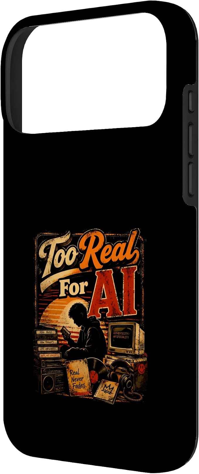 Too Real for AI - Authentic Music Lovers Case for iPhone 17 Pro Max - Image 2