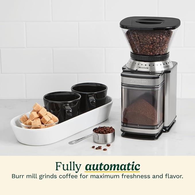 Cuisinart Coffee Grinder, Electric One-Touch Automatic Burr Coffee Grinder with 18-Position Grind Selector, Cup Size Selector for 4 – 18 Cups, Black Stainless Steel - Image 3