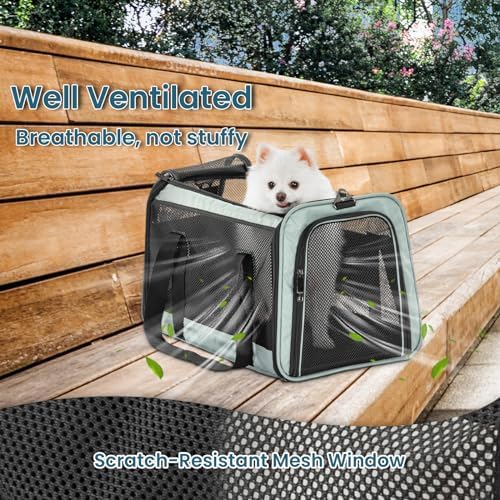 19 x 12 x 12 Large Cat Car Carrier – Roomy Escape-Proof Cat Car Seat for Safe Driving, Lockable Zippers & Safety Tether, Soft-Sided Travel Carrier for Road Trips & Vet Visits - Image 5