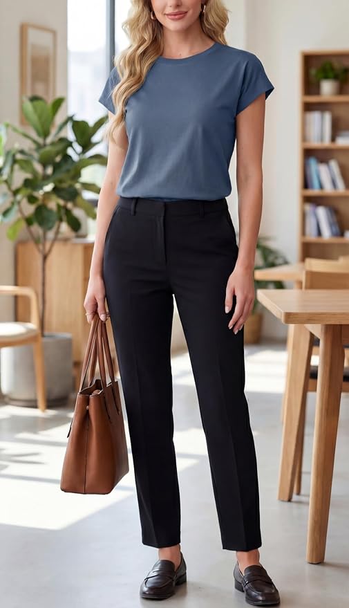 GRECERELLE Womens Summer Tops Cap Sleeve Crew Neck Basic T-Shirt | Everyday Casual Wear, Layering Friendly, Wrinkle-Resistant, Business Casual Ready, Lightweight & Packable, Capsule Wardrobe - Image 6