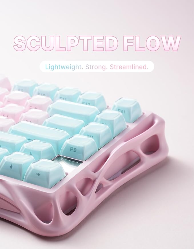 GravaStar Mercury K1 Lite 75% Wireless Mechanical Gaming Keyboard RGB | Gasket Mount, Hot Swappable Linear Switches, Creamy Sound Keyboard, 2.4GHz/USB-C/Bluetooth 5.0, for Win/Mac - Image 3