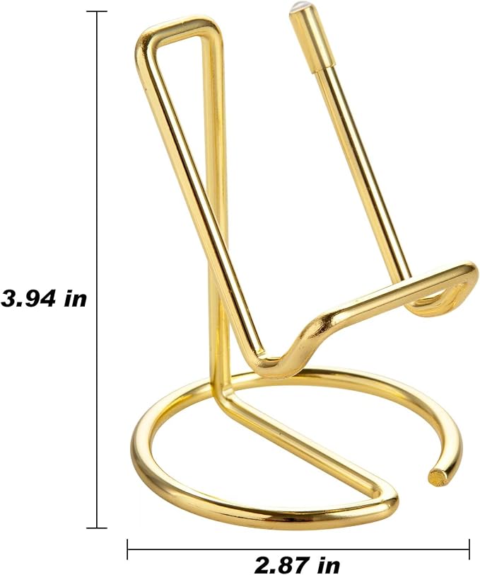 ROPOSY 2 Pack Cell Phone Stand for Desk, Cute Metal Gold Cell Phone Stand Holder Desk Accessories, Compatible with All Mobile Phones, iPhone, iPad - Image 7