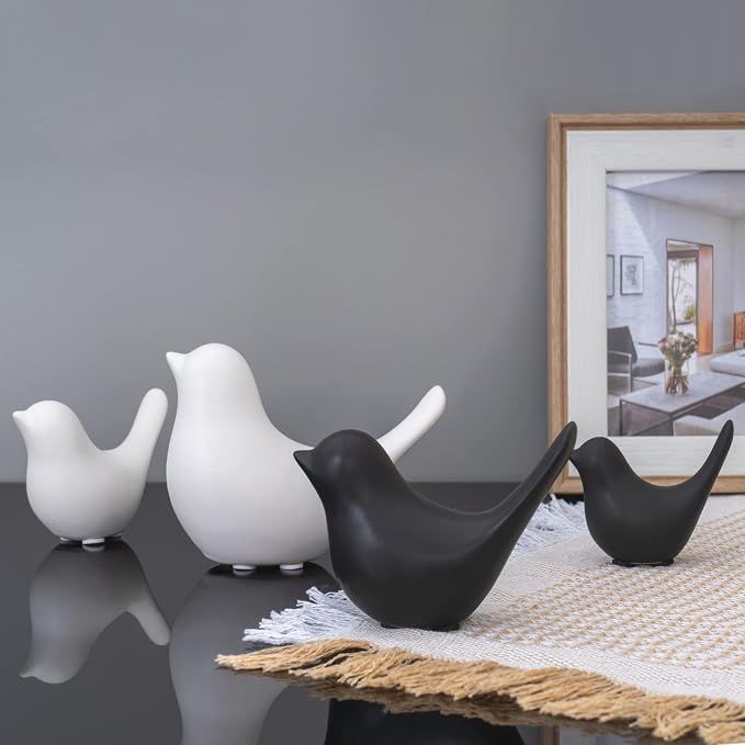 Notakia Small Birds Statues Black Modern Farmhouse Decor Deals, Farmhouse Decor for Kitchen Counter, Bathroom Shelf, Living Room, Office Sculpture, Knick Knacks for Shelves - Image 2