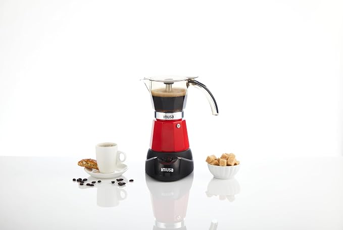 IMUSA 6 or 3 Cup Electric Espresso Coffee Maker with Cool-touch Handle, Red | Detachable Base, Visual Brewing Indicator, Durable Aluminum Construction, Ideal for Cuban and Italian Coffee - Image 2
