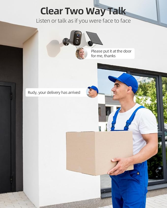 MISECU Solar Camera Outdoor Wireless, 2K Battery Powered WiFi Cameras for Home Security, Solar Powered Security Camera with AI Motion Detection, Color Night Vision, Two-Way Talk, IP66 Weatherproof - Image 4
