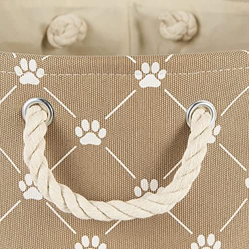 Bone Dry Pet Storage Paw and Bone, Trellis Collection, Medium Rectangle, 16x10x12, Taupe - Image 3