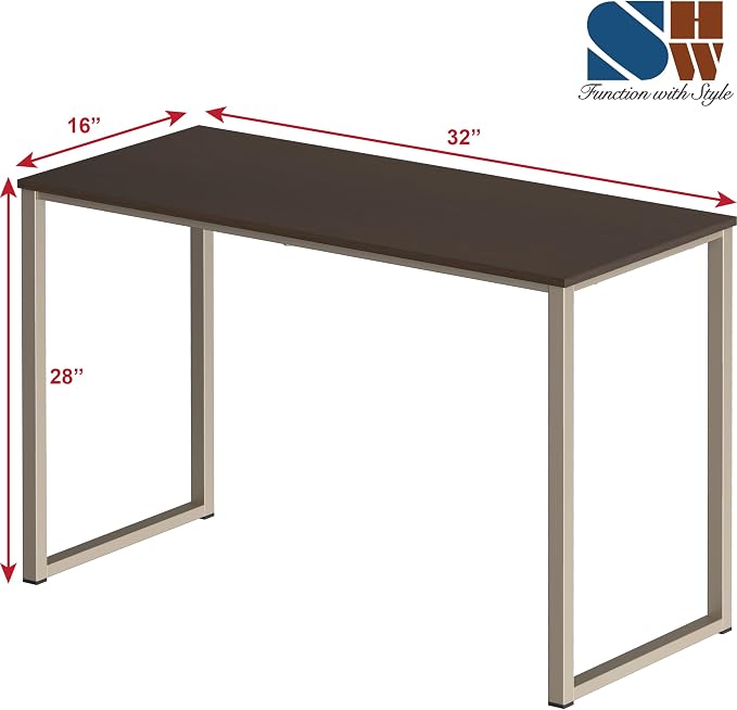 SHW Mission 32-Inch Home Office Computer Desk, Espresso - Image 3