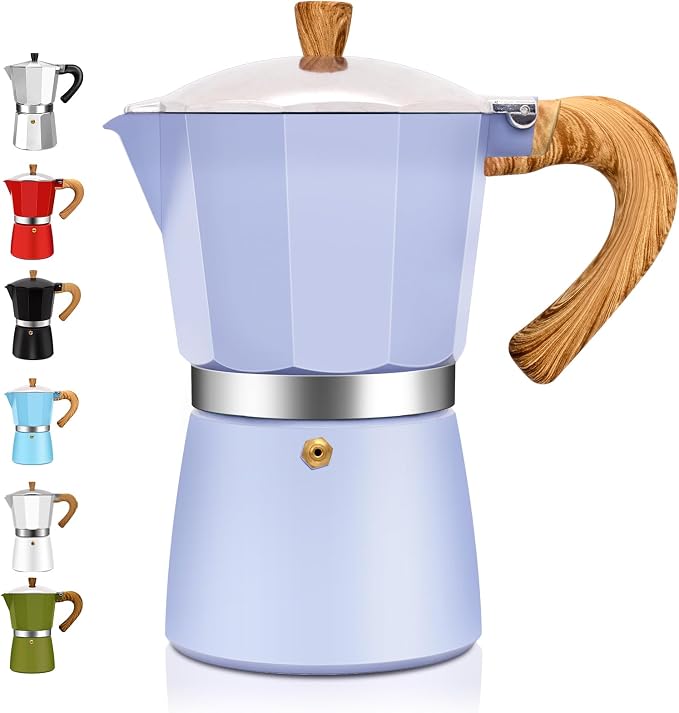 3 Cup Aluminum Espresso Stovetop Moka Pot Express Coffee Maker Percolator Italian Classic Mocha Coffee Machine for Italian and Cuban Cafe Brewing for Home & Camping 150ml 5oz by Theperfectcombinationofcoffeehomeandhealthylivingmakingeverydayadayofrituals
