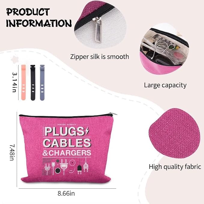 Charging Cable Organizer Bag Pouch Travel Elastic Silicone Cable Strap Cord Organizer Anti Loss Portable Earphone Plug Charger Storage Bags Data Cables Protector Cover Charge Cord Tie Wrap Protection - Image 4