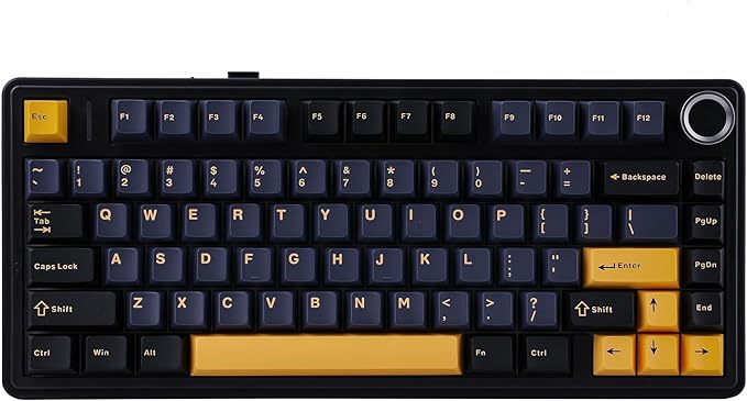 EPOMAKER x Aula F75 Gasket Mechanical Keyboard, 75% Wireless Hot Swappable Gaming Keyboard with Five-Layer Padding&Knob, BT/2.4GHz/USB-C, RGB (Black, LEOBOG Reaper Switch) by EPOMAKER