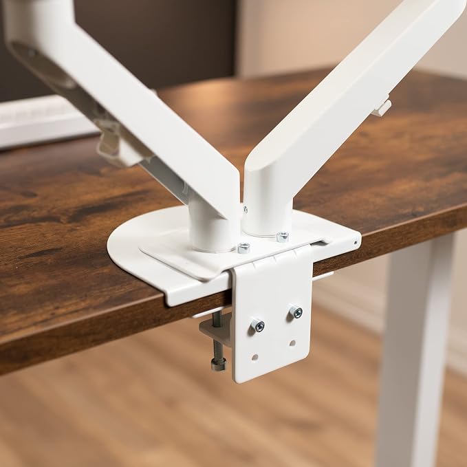VIVO Steel Reinforcement Bracket Mount Plate for Thin, Glass, and Other Fragile Table Top Surfaces, Compatible with Most Monitor Stand C-Clamp Installations, Anti-Slip No Scratch, White, STAND-AC01RW - Image 8