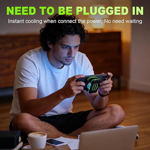 Cell Phone Cooler for Gaming, Magnetic Portable Rechargeable Battery Mobile Phones Radiator with RGB Lights for iPhone Series, iPad Pro, Tablet, TikTok Live - Image 3