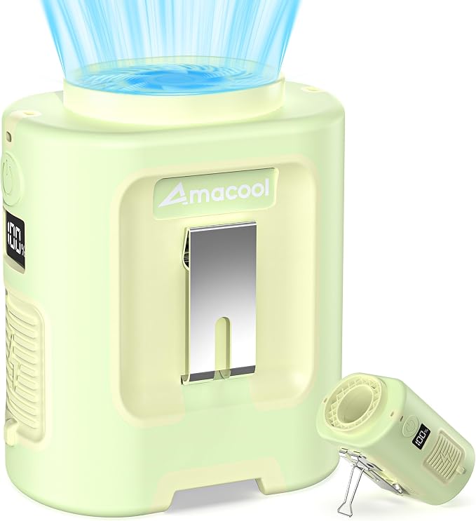 AMACOOL Mini Portable Waist Fan Clip on, Birthday Gifts for Mother Mom Her Girl, 13000RPM Rapid-Cooling Personal Neck Fans, Wearable Shirt Belt Fan for Women Men Outdoor Work Jobsite Travel Camping by AMACOOL