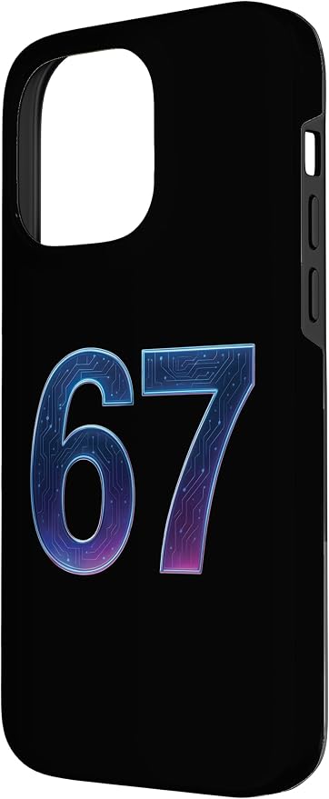 67 Meme Ai Quantum Number 67th Six Seven Tech Digital Future Case for iPhone 14 Pro Max - Image 2