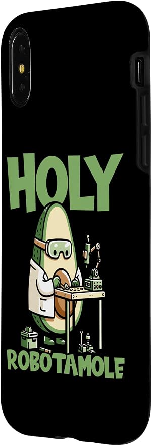 iPhone X/XS Robots Artificial - Ai Robotics Avocado Holy Robotamole Case - Image 2