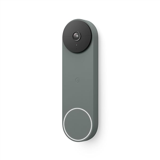 Google Nest Doorbell (Battery) - Ivy | 6x digital zoom video doorbell, HD, 24/7 live view, Night vision, HDR, works with Google Home & Gemini by Unknown