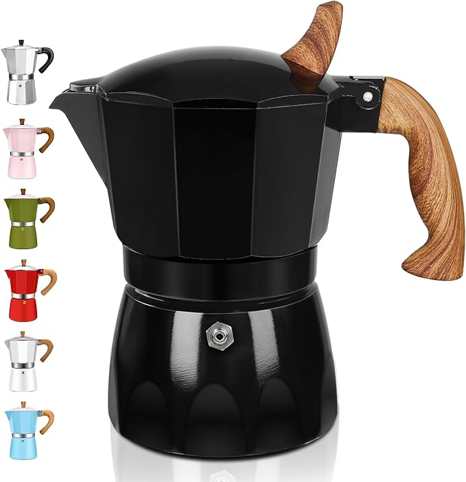 3 Cup Aluminum Espresso Stovetop Moka Pot Express Coffee Maker Percolator Italian Classic Mocha Coffee Machine for Italian and Cuban Cafe Brewing for Home & Camping 150ml 5oz by Theperfectcombinationofcoffeehomeandhealthylivingmakingeverydayadayofrituals