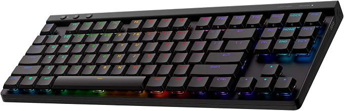 Logitech G515 Lightspeed TKL Wireless Gaming Keyboard (Linear) - Black | LIGHTSPEED wireless, LIGHTSYNC RGB, thin tenkeyless design, double-shot PBT keycaps, mechanical switches by Unknown