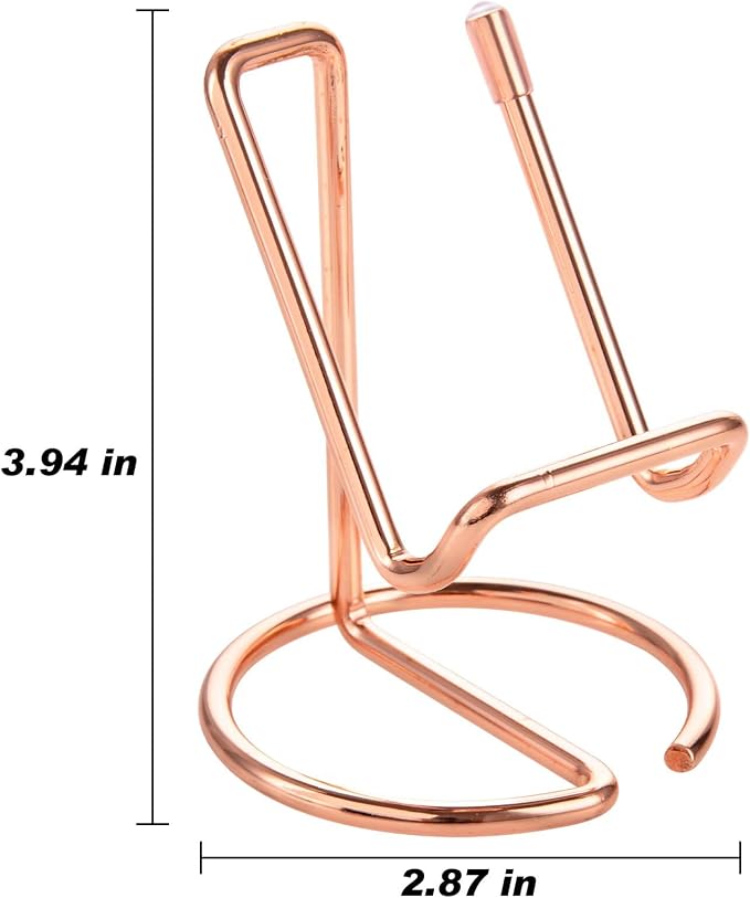 ROPOSY 2 Pack Cell Phone Stand for Desk, Cute Metal Rose Gold Cell Phone Stand Holder Desk Accessories, Compatible with All Mobile Phones, iPhone, iPad - Image 7