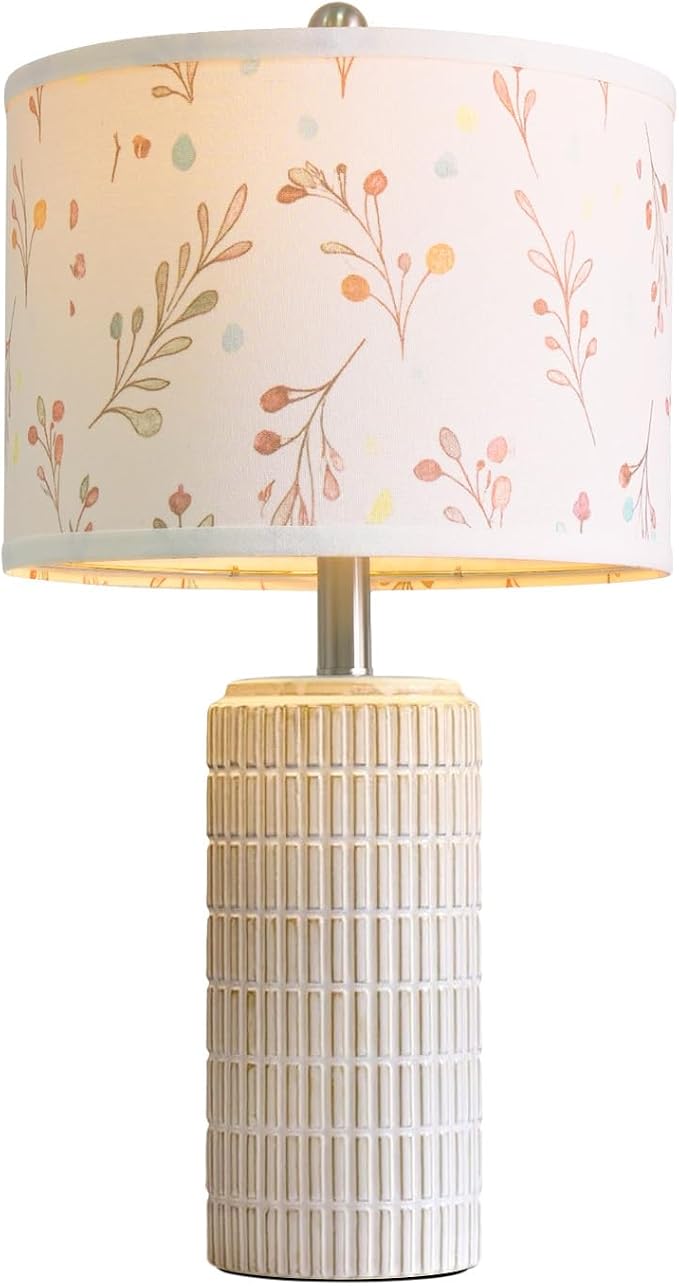 PoKat 23'' Table Lamp with Flower Lampshade for Night Stands, Birthday Gifts for Women Mom, House Warming Gifts New Home Decor, Ceramic Lamp for Living Room, Modern Bedroom Lamp for Nursery - Image 9