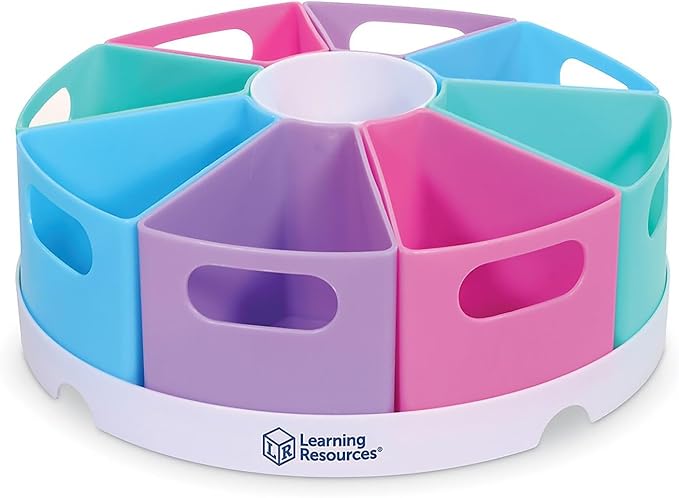 Learning Resources Create-a-Space Storage Center, Pastel | Rotating Caddy Organizer for Kids, Art Supply Organizers for Markers, Pens and Pencils, Classroom Table Caddy for Teachers - Image 4