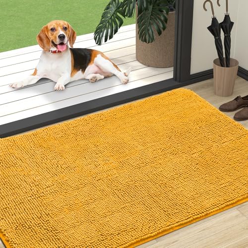 OLANLY Dog Door Mat for Muddy Paws 47x32, Super Absorbent Chenille Mud Mat by OLANLY
