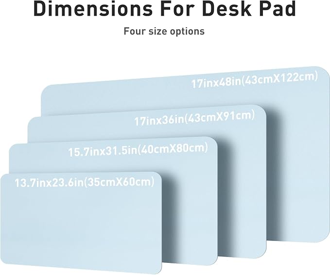 Aothia Leather Desk Pad Protector, Mouse Pad, Office Desk Mat, Non-Slip PU Leather Desk Blotter, Laptop Desk Pad, Waterproof Desk Writing Pad for Office and Home (36" x 17", Baby Blue) - Image 7