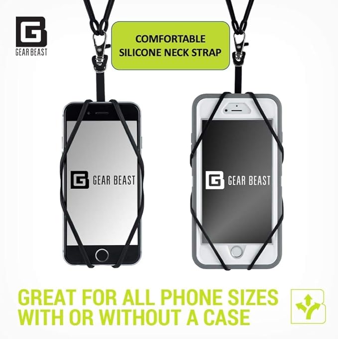 Gear Beast Cell Phone Lanyard - Universal Neck Phone Holder w/Card Pocket and Silicone Neck Strap - Compatible with Most Smartphones, Purple - Image 3